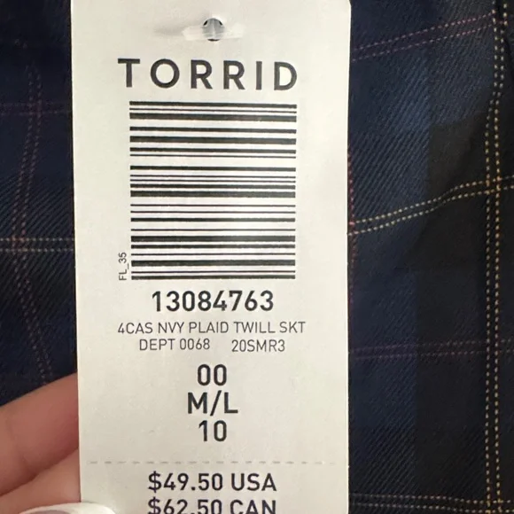 Torrid Navy and Yellow Plaid Skirt - Picture 3 of 7